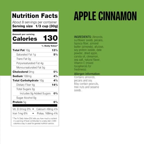 KIND Zero Added Sugar Granola, Apple Cinnamon Nut, Gluten Free, Low Sugar, Keto Snacks, 5g Protein, 8oz, 5 Count - image 2