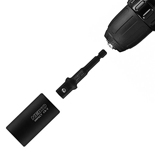 Image of NEIKO 00298A Impact Extension and Socket-Adapter Set, 1 /4-Inch Hex-Shank Drill Extension Set Made with CrV Steel, 7-Piece Kit