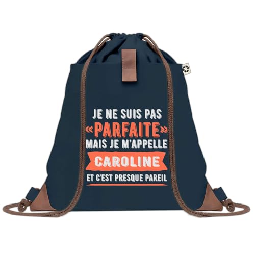 Sac à dos bleu avec pochette Caroline sac de sport en toile