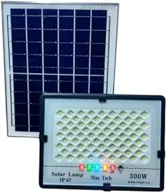 Luminária Solar Holoforte 300w Refletor com Placa Solar Área Externa Casa Prova d'água IP 67 Outdoor
