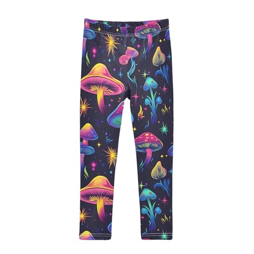 Starry Mushroom Girls Leggings Soft Stretch Workout Yoga Dance Pants for Kids Casual Tights