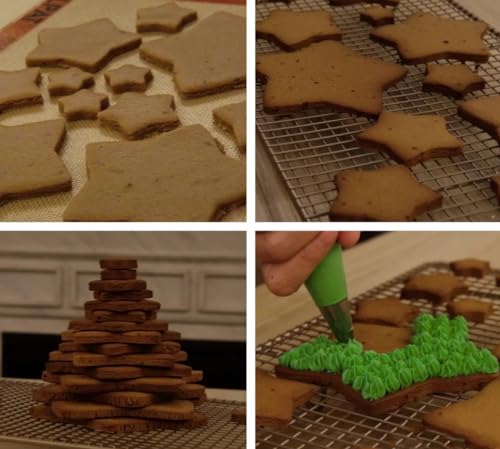 6 Pieces Star Cookie Cutters, 3D Christmas Tree Cookie Cutter Set, 4th of July Cookie Cutters, Assorted Sizes Stainless Steel Star Shapes, Molds for Making Biscuit Molds Fondant Decorations - Image 4