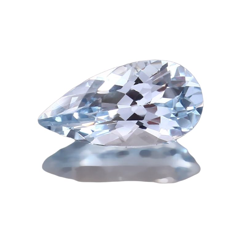 Aigue-marine brésilienne 16x8mm d'exception pour pendentif de prestige