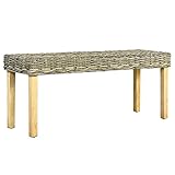 larryhot panca 110 cm in rattan naturale kubu e massello di mango,panche,panche per cucina e sala da pranzo,285791