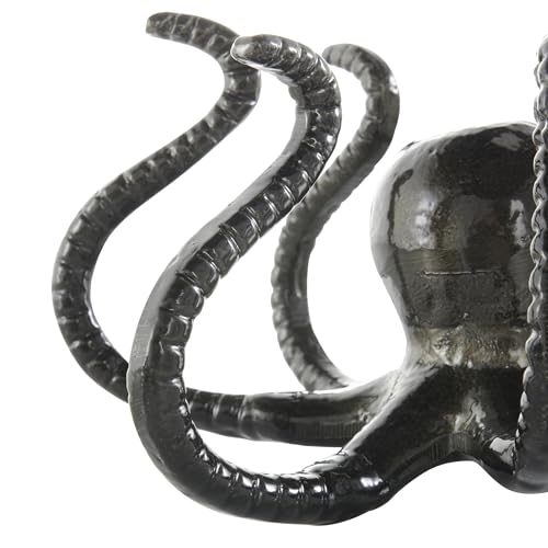 Image of Deco 79 Aluminum Metal Octopus Decorative Sculpture Home Decor Statues with Splayed Arms, Set of 2 Accent Figurines 9 inchW, 4 inchH, Black