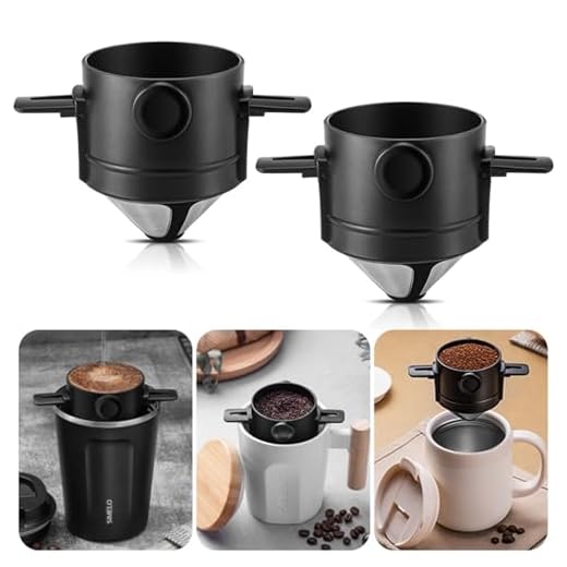 DBAILY Kaffeefilter - 2 Stück Wiederverwendbar, Edelstahl, Kein Filterpapier, Ideal für Camping und Manuelle Kaffeeherstellung