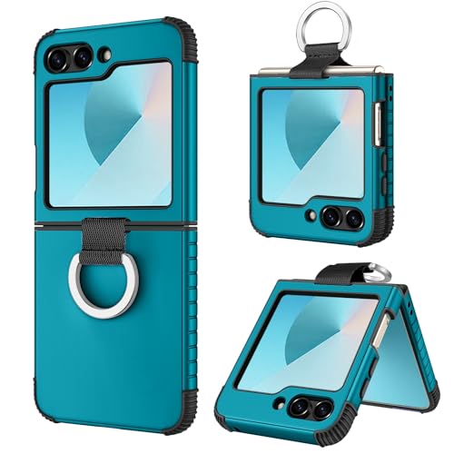 Image of BENTOBEN for Samsung Galaxy Z Flip 6 5G Case with Ring, Heavy Duty 2 in 1 Full Body Rugged Galaxy Z Flip6 Case Girls Women Boy Men Shockproof Protection Cover for Samsung Z Flip 6 6.7 inch,Deep Blue