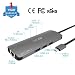 Produktbild MKDGO Multiport Adapter 9 in 1 USB C Hub mit 4K HDMI RJ45 Gigabit 3 USB 3,0A Anschlüsse 3,5mm Audio/Microphone Port MicroSD/SD Kartensteckplätze USB-C PD2.0 Charging Port für Typ-C Laptops