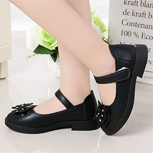 Children Shunky Heel Flower Sandals Fashion Princess Shoes Performance Sandals Children Shoes Baby Girl Walking Shoes (Black, 11.5 Little Child)3