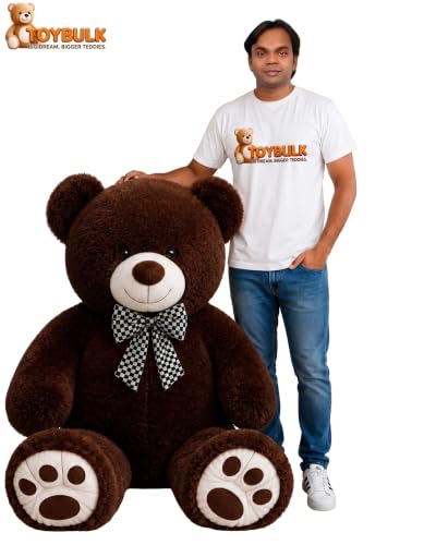 Image of 6 Feet Chocolate Teddy Bear Original 20 mm Dull Chocolate Fur (72 Inches) Giant Soft Plush Toy | Premium Stuffed Teddy Bear for Kids, Girls, Boys & Loved Ones