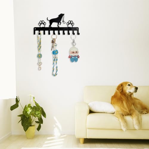 Porte-clés mural avec empreintes de chien pour décorer le salon
