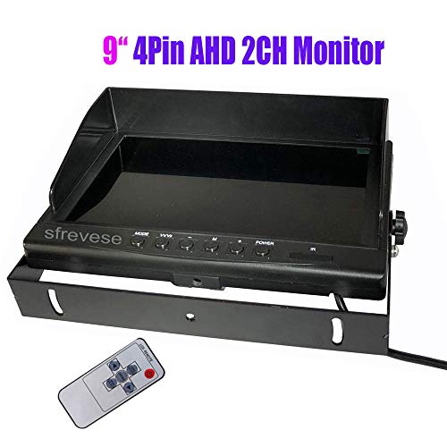 Image of 9 inch 4Pin IPS HD SD DVR Recording 2CH Split Car Rear View Monitor + 2X AHD 1080P Reversing Backup Camera for Bus Long Truck Vehicle Waterproof 12V-24V