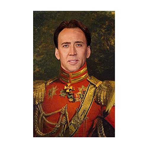 Celeb Prayer Candle Nicolas Poster - Celebrity Art - Faux Oil Painting Print - Novelty Pop Culture Artwork Gift