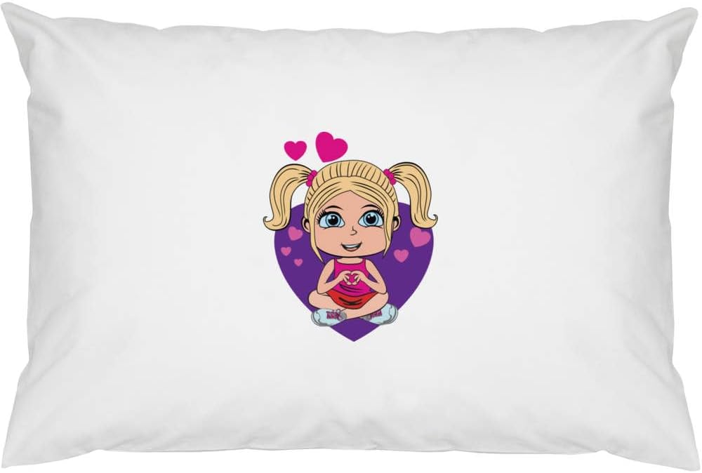 Azeeda 2 x 'Happy Little Girl' Cotton Pillow Cases (PW00045507)