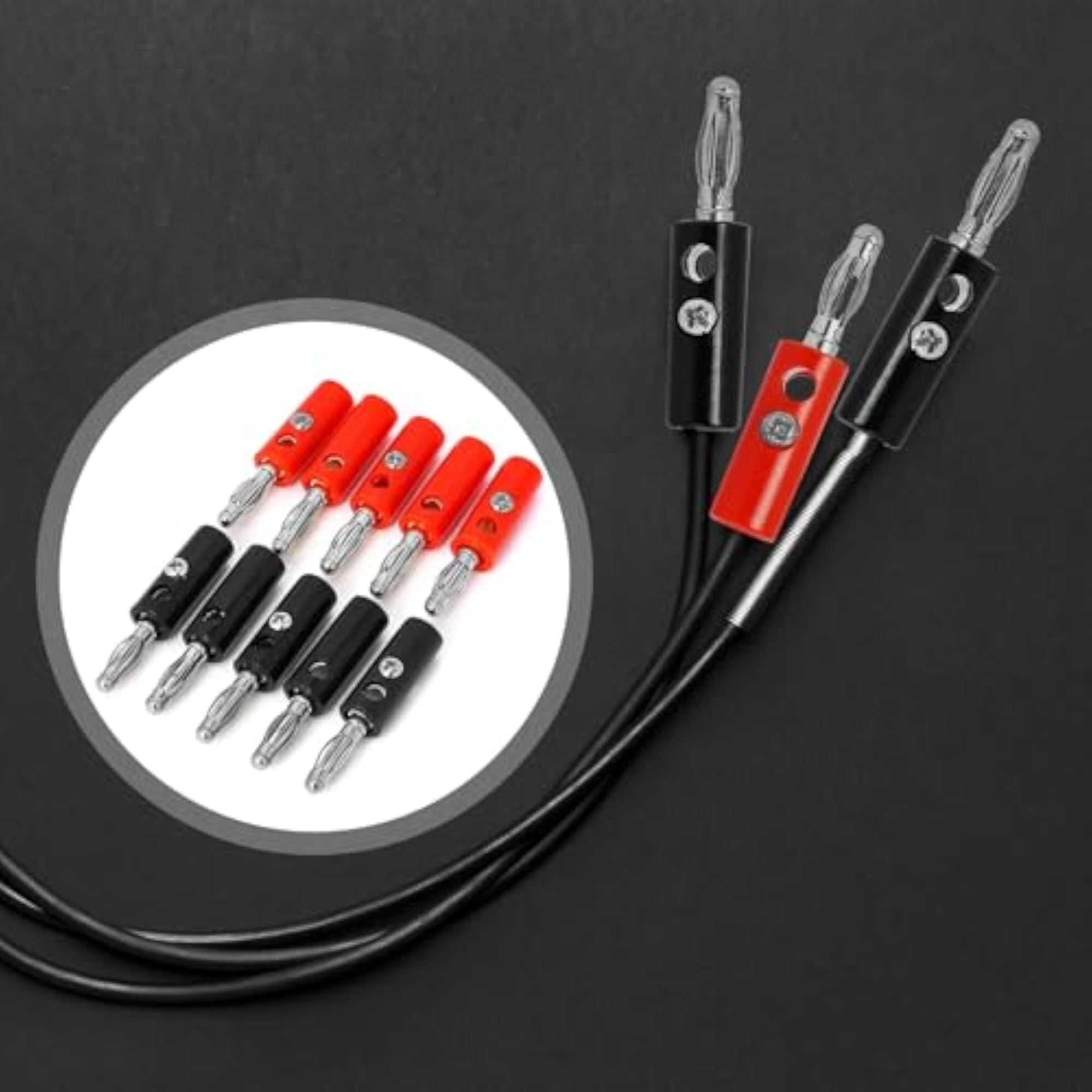 10-Pack Speaker Banana Plugs, 4mm Open Screw Type Connectors