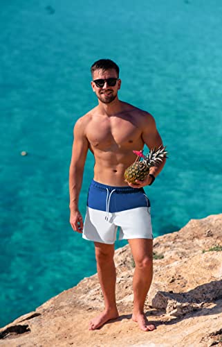 Image of BRISIRA Mens Swim Trunks Swim Shorts Quick Dry 5 inch Inseam Beach Shorts with Compression Liner and Zipper Pocket