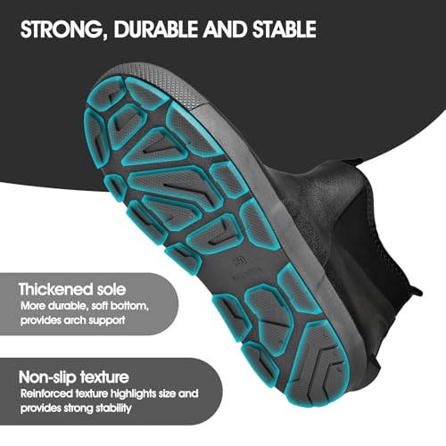 GemChve Gummistiefel Herren,Gartenschuhe herren Kurze,Chelsea Boots Damen,Arbeitsschuhe Gummistiefel Halbhoch,Deckstiefel​ Wasserdicht Rutschfest Geeignet Regentag Reisen Angeln Black46EU