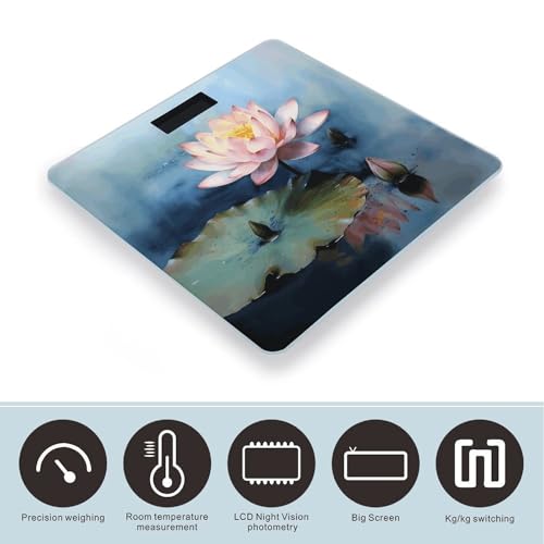 Báscula Digital de Baño Lotus Flower Painting 180kg miniatura 3