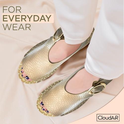 Image of CLOUDAIR Selina Women's Espadrille Wedge Sandals - Comfortable and Stylish Platform Slip On Sandals with Buckle Closure, Comfy Wedge Heels for Women, Fashion Summer Sandals