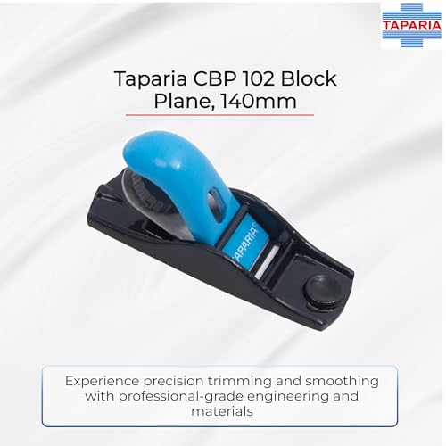 Image of Taparia CBP 102 Block Plane with 140mm Cast Iron Body-35mm Hardened Carbon Steel Blade for Fine Woodworking-Premium Wood Smoothing Tool for Carpentry, Trimming & End-Grain Work