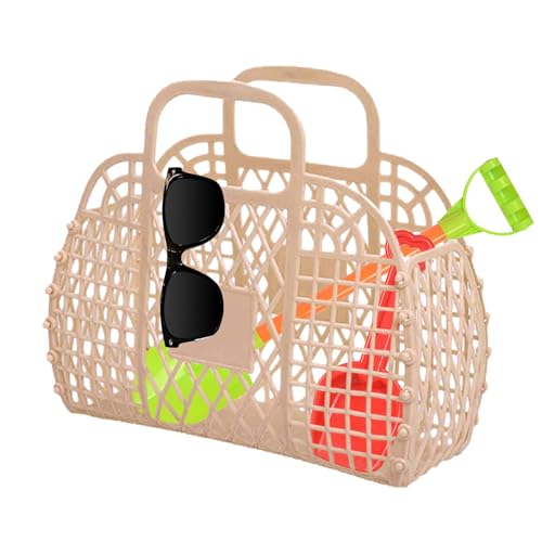 kinrguiyuez Bolsas de gelatina para niños, bolsos de playa, reutilizables, accesorio de para mujeres, niños, niñas, conciertos, bodas, eventos en la playa, al aire libre, marrón claro, Refer to