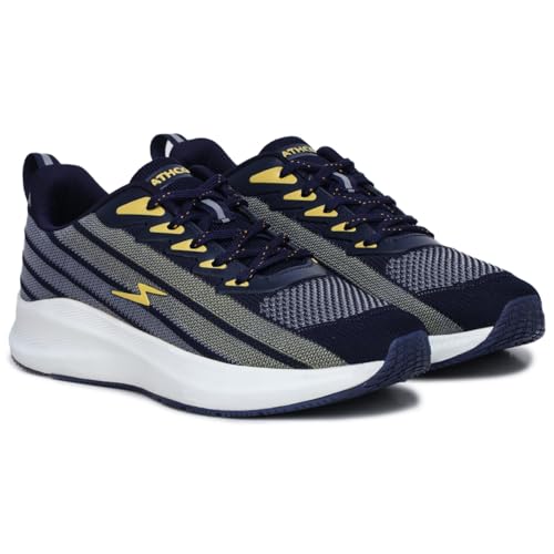 Image of ATHCO mens Mark Running Shoes for Man Comfortable Men's Sports Shoes with Memory Foam Cushioned Insole Sports Shoes for Men Running Walking Lightweight Gym Shoe for Men Comfortable Stylish & Casual Walking Shoe for Man Anti Slip Gym Footwear