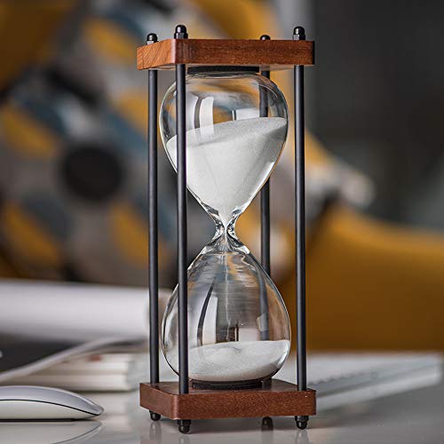Large Hourglass Timer 30 Minute, Decorative Wooden Sandglass, White by SAMLONG - Used condition - US$24.26