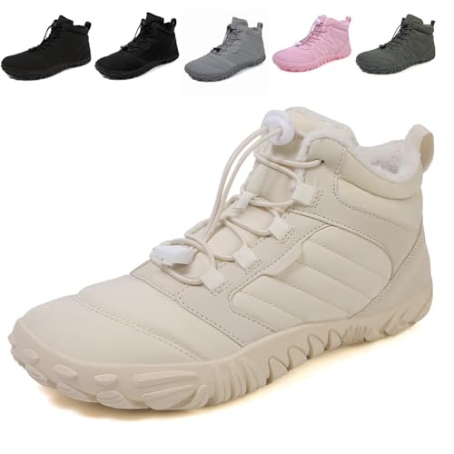 Fadezar Barfußschuhe Herren Gefüttert Winterschuhe Damen Wasserdicht Winter Warm Winterstiefel...