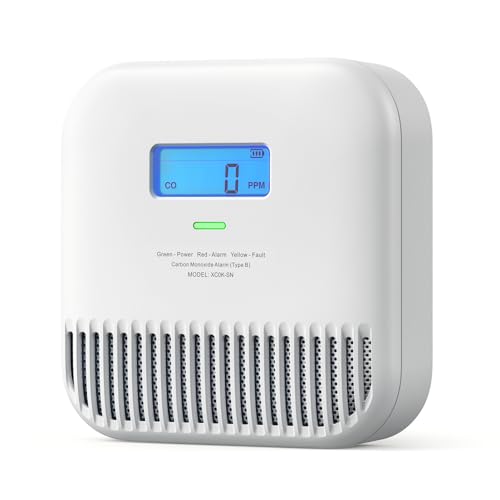 X-Sense - Detector de monóxido de carbono, detector de CO a batería insustituible con pantalla digital, alarma de monóxido de carbono portátil con memoria de valor de pico de CO, XC0K-SN, paquete de 1