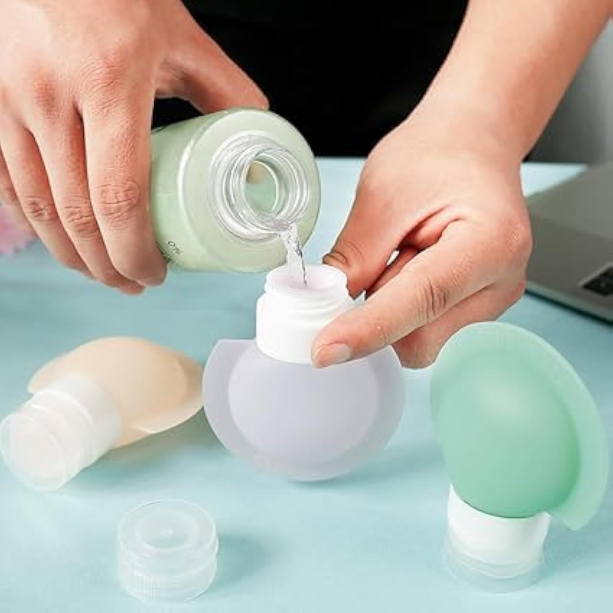 Silicone Refillable Bottles for Toiletries, Pack of 3