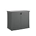 Suncast Outdoor Storage Cabinet with Pad-Lockable Doors, Freestanding Outdoor Patio Storage Unit, 42" W x 23" D x 32.5" H, Cool Gray