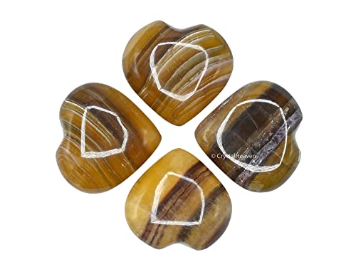 Image of Crystal Heaven Fluorite Heart Palm Pebbles Stones For Anxiety Stress Relief Massage-Aaa Grade Original Healing Gemstone Agate Heart Palm Stone For Yoga Meditation Spiritual