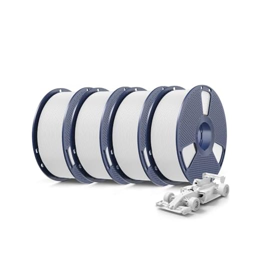 SUNLU 4KG Upgrade PLA+2.0 3D Printer Filament Bundle, PLA Plus 2.0 Filament 1.75mm, High Speed Printing, Stronger Than PLA+ Filament, 1KG per Spool, 4 Packs, White