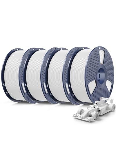 Image of SUNLU 4KG Upgrade PLA+2.0 3D Printer Filament Bundle, PLA Plus 2.0 Filament 1.75mm, High Speed Printing, Stronger Than PLA+ Filament, 1KG per Spool, 4 Packs, White