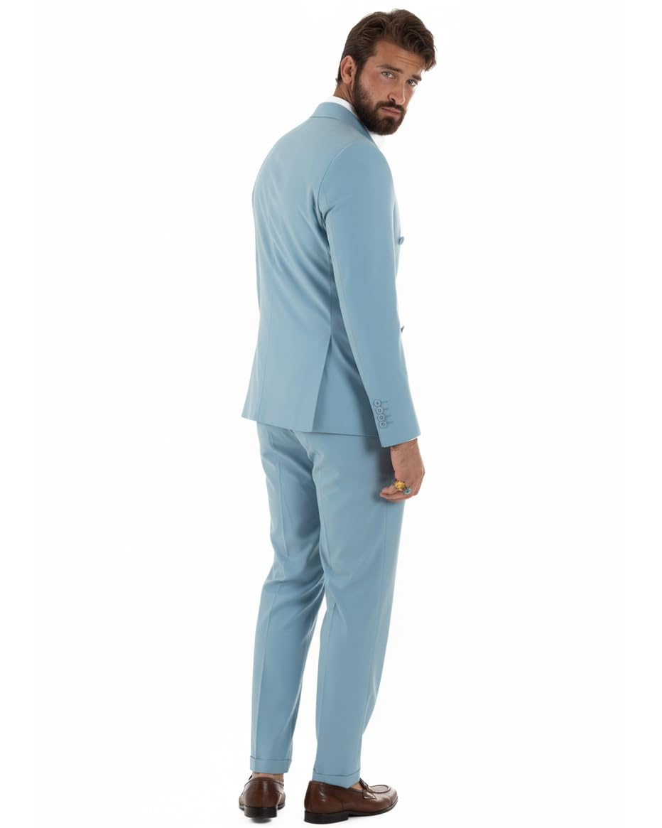 Abito Uomo Monopetto Vestito Completo Giacca Pantaloni Elegante Vari Colori
