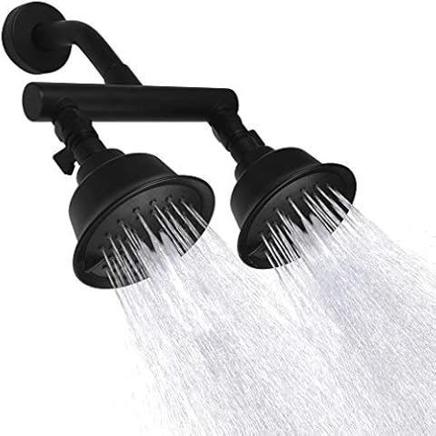 KAPHOME Double Shower Head with Shower Shut-Off Valves Combo Set,2 Shower Head for Bathing,Dual Shower Head High Pressure 3 Function Sprayers Separate Control Cover