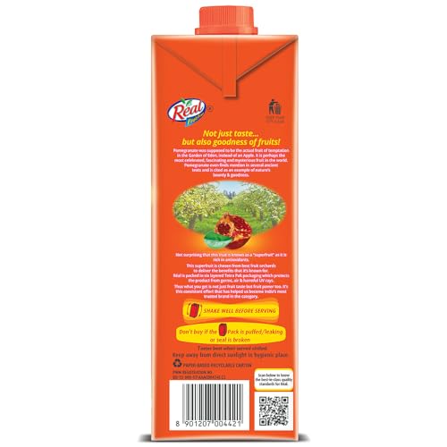 Image of DABUR Real Pomegranate Fruit Juice -1L (Pack Of 4) | Rich In Vitamin C | No Added Preservatives, No Artificial Colors & Flavours | Goodness Of Best Fruits | Daily Dose Of Fruit Nutrition