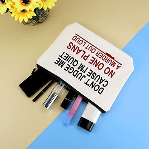 True Crime Gifts Makeup Bag For Women Christmas Gift Cosmetic Bag True Crime Fan Gift True Crime Podcast Lovers Gifts Horror Quotes Gift True Crime Lovers Gift Funny Serial Killer Gift Travel Pouch4