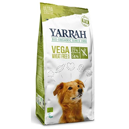 Yarrah Croquettes Biologiques pour Chien - pour Tout Type de Chien, Chiot et Senior - Un Repas Nutritionnellement Complet - sans Additifs Artificiels, Pesticides et OGM (Vega sans blé, 2 kg)