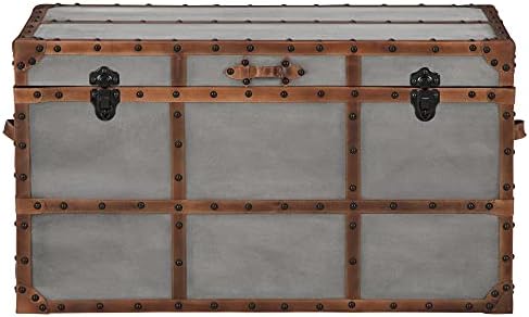 Signature Design by Ashley Amsel Industrial Storage Trunk or Coffee Tale, Dark Gray