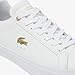 Lacoste Womens Lerond Pro Sneaker, WHT/GLD, 8