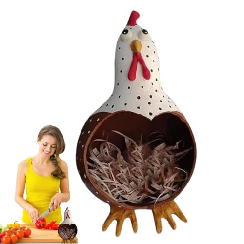 Cesta de recolección de huevos, cesta de recogida de huevos, soporte de almacenamiento de huevos, divertido diseño de gallina, bonito colector de almacenamiento de huevos en de pollo, soporte de
