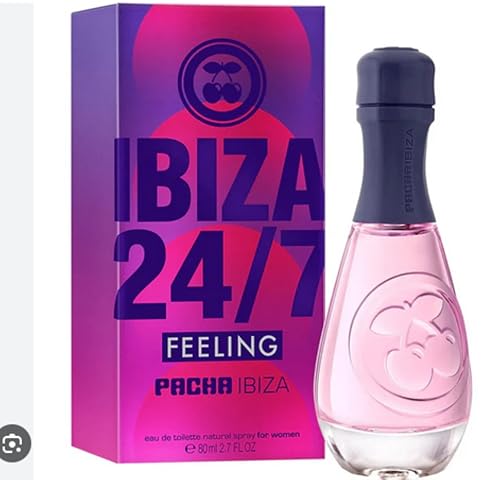 Pacha Ibiza Perfumes Feeling Ibiza 24/7 Her, Eau de Toilette para mujer – Larga duración – Fragancia elegante, fresca y joven – Notas florales, ámbar y afrutadas – Ideal para el día – 80 ml