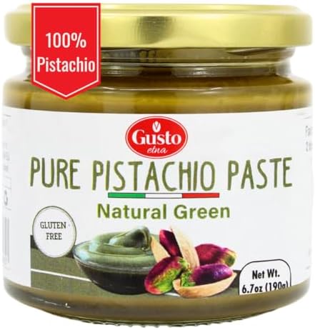GUSTO ETNA Pure Sicilian Pistachio Paste 100% Pistachios, Unsweetend 6.7 oz