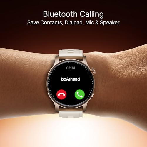 Image of Boat Ultima Prime smartwatch with 1.43 inch AMOLED Display, AOD, Personalized Fitness Nudges, Functional Crown,100+ Sports Modes, Create Your Own Watchface, smartwatch for Man and Woman (Rose Gold)