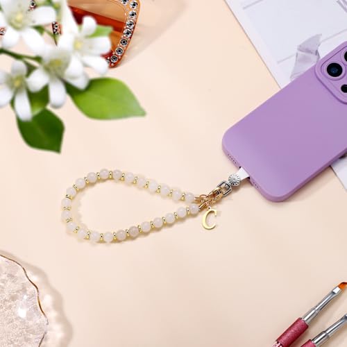 1 Set Beaded Phone Wrist Strap, Initial Phone Charms Detachable Letter B - Photo 41 sur 176