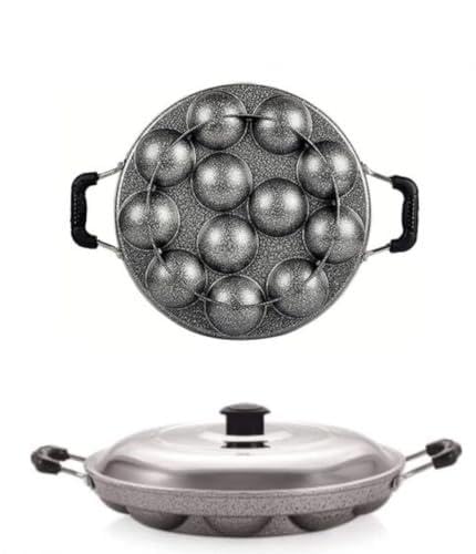 Strobine 3-Layer Non Stick Appam Appchi Pongal Gabgotta Paniyariam Panikarikka Pan AP-139 Paniarakkal with Lid 1 L Capacity 24 cm Diameter (Aluminium, Non-Stick) (B0D41K8KMF) Amazon Price History, Amazon Price Tracker