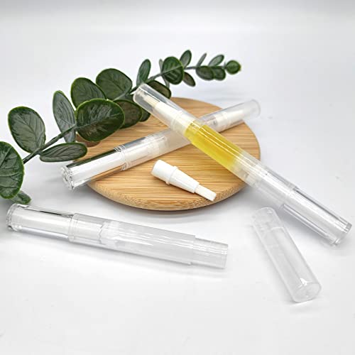 Junsasi 6pcs 3ml Empty Cuticle Oil Pen with 3pcs Pipettes Transparent Twist Pen Nail Oil Pen with Brush Tip Cosmetic Container Applicators for Homemade Nail Oil, Lip Gloss, Eyelash Growth Liquid - Image 8