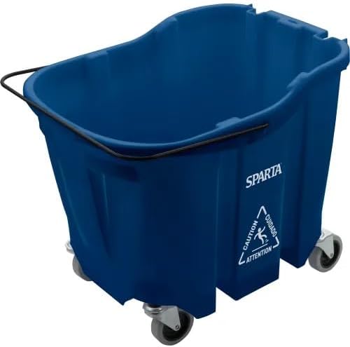 Sparta Commercial Mop Bucket with Swiveling Casters, 35 Qt Floor Cleaning Bucket for Janitorial Use (Yellow)