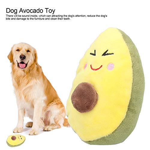 Glomora Hundespielzeug Quietschend,Kauspielzeug Hunde Avocado Haustierspielzeug Plüsch Hundebeißspielzeug mit Geräusch spielendes Beißspielzeug für kleine Hunde